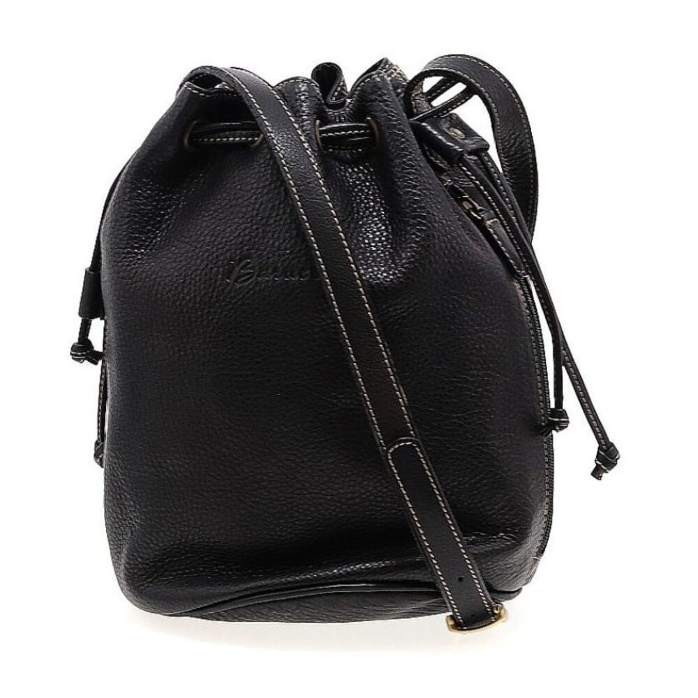 Barucci Leather Crossbody Drawstring Bucket Handbag